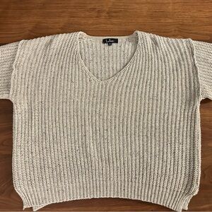 Lulu's Cream Oversized Women’s V-Neck Sweater